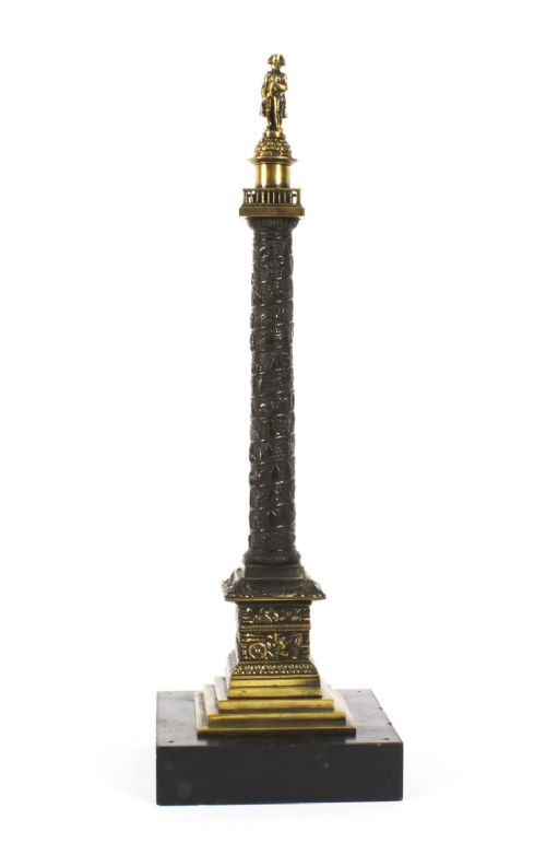 fig 1. Antique French Grand Tour Gilt Bronze Model of Vendôme Column 19thC