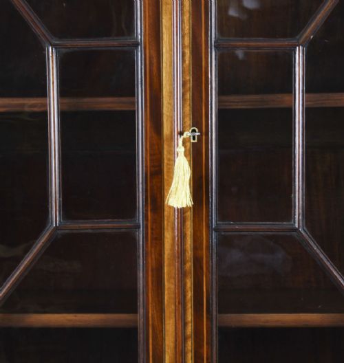 fig 4. Antique Marquetry Inlaid Bookcase 19th C