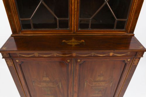 fig 5. Antique Marquetry Inlaid Bookcase 19th C