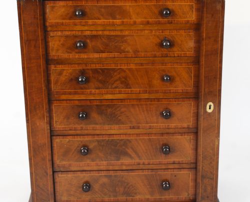 fig 3. Antique Victorian Collectors Cabinet Wellington Chest 19th Century