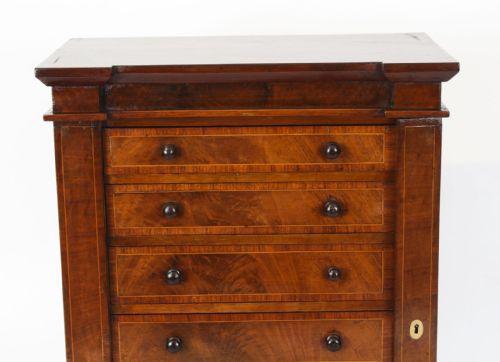 fig 4. Antique Victorian Collectors Cabinet Wellington Chest 19th Century