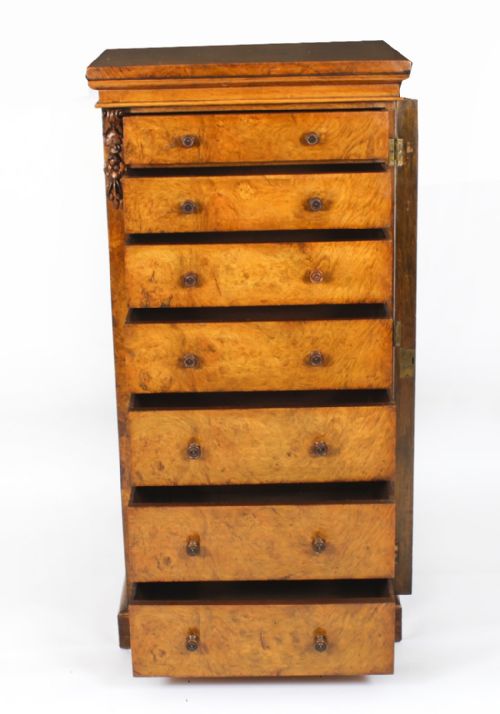 fig 2. Antique Victorian Pollard Oak Wellington Chest by Edwards & Roberts 19th C