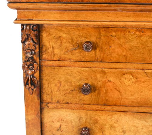 fig 7. Antique Victorian Pollard Oak Wellington Chest by Edwards & Roberts 19th C