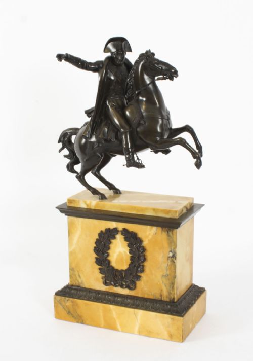 Antique Patinated Bronze Equestrian Statue of Napoleon Bonaparte C1870 19th C