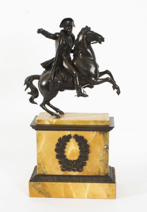 fig 1. Antique Patinated Bronze Equestrian Statue of Napoleon Bonaparte C1870 19th C