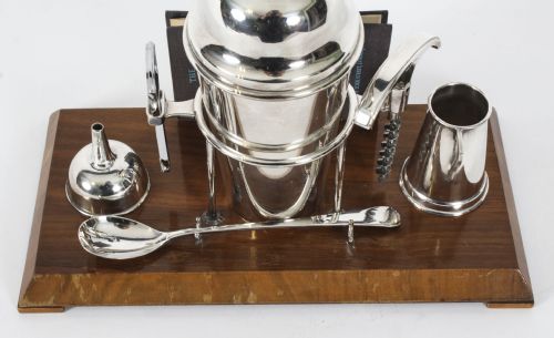fig 4. Antique Art Deco Silver Plated Cocktail Shaker Set Herbert Jenkins C1920