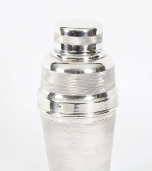 fig 1. Antique Silver Plate Cobbler Cocktail Shaker by Oliver & Bensley C1930