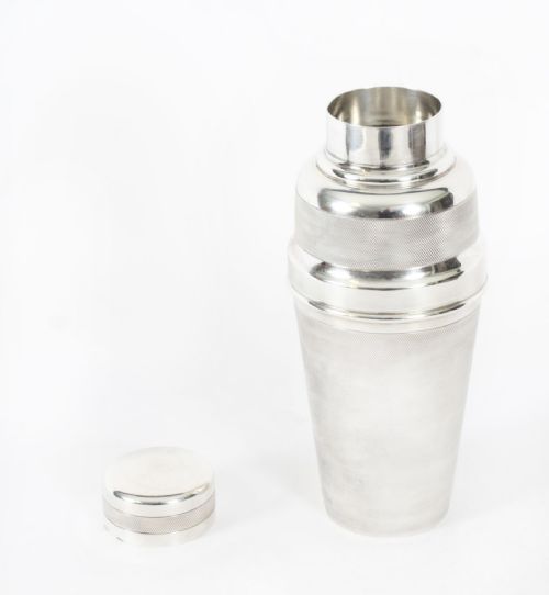 fig 3. Antique Silver Plate Cobbler Cocktail Shaker by Oliver & Bensley C1930