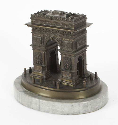 fig 1. Antique French Grand Tour Bronze Model of The Arc de Triomphe, 19th Century