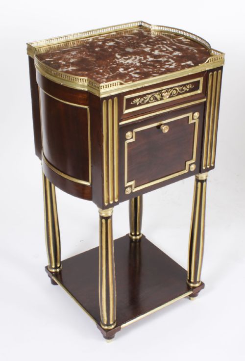 fig 4. Antique Pair French Empire Mahogany Bedside Cabinets 19th Century