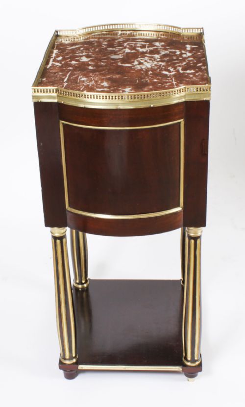 fig 7. Antique Pair French Empire Mahogany Bedside Cabinets 19th Century