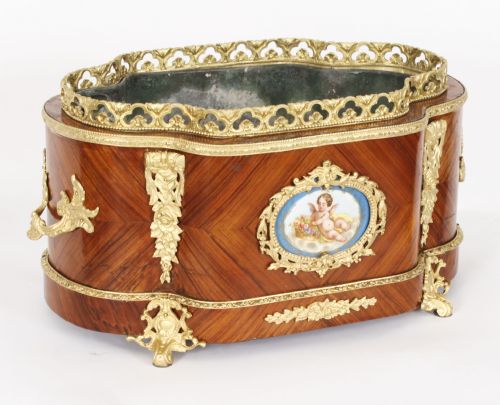 Antique French Sevres Porcelain Ormolu Mounted Planter Jardiniere 19th Century