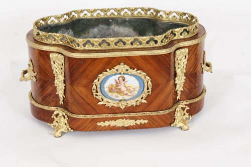 fig 2. Antique French Sevres Porcelain Ormolu Mounted Planter Jardiniere 19th Century