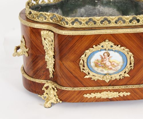 fig 5. Antique French Sevres Porcelain Ormolu Mounted Planter Jardiniere 19th Century