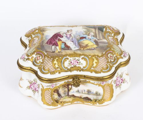 fig 1. Antique Large French Sevres Porcelain Casket C1860 19th C