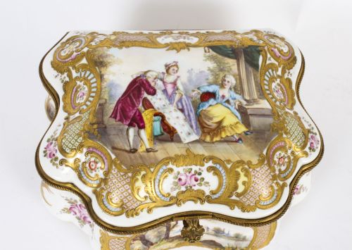 fig 2. Antique Large French Sevres Porcelain Casket C1860 19th C