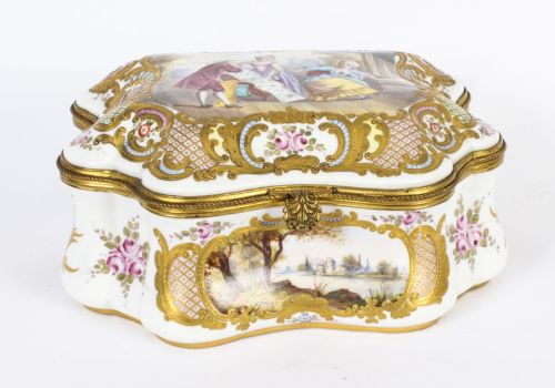 fig 5. Antique Large French Sevres Porcelain Casket C1860 19th C