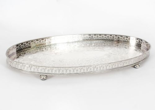 fig 5. Antique English Georgian Revival Silver Plate Tea Service 20th Century