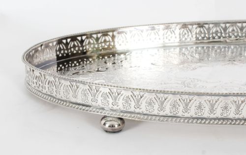 fig 6. Antique English Georgian Revival Silver Plate Tea Service 20th Century