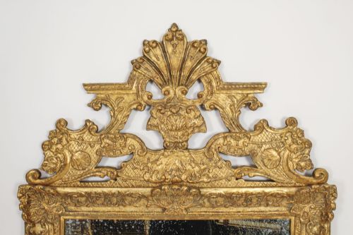 fig 1. Antique Large French Giltwood Wall Mirror 18th Century - 171x101cm