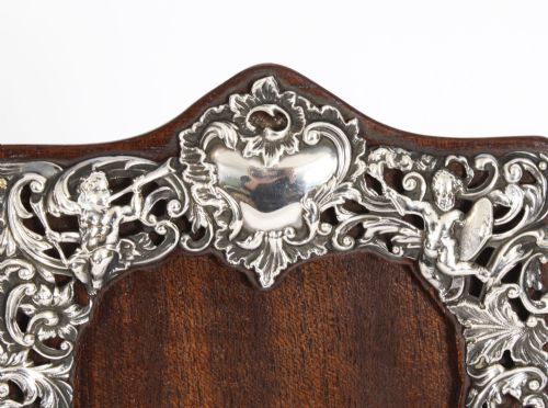 fig 3. Antique Victorian Sterling Silver Photo Frame William Comyns 1897 20x14cm