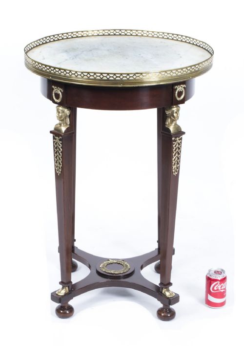fig 8. Antique French Empire Marble & Ormolu Occasional Table c.1830