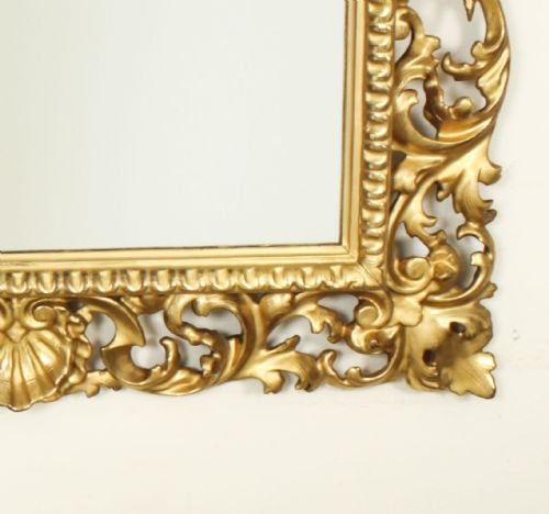 fig 3. Antique Italian Giltwood Florentine Overmantle Mirror 19th Century 83 x 61cm