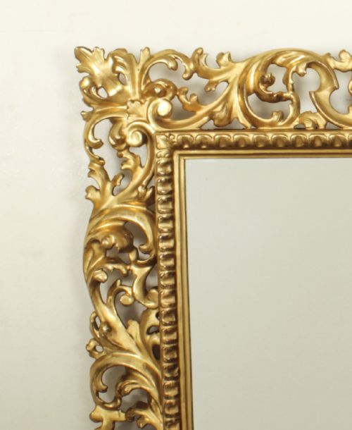 fig 4. Antique Italian Giltwood Florentine Overmantle Mirror 19th Century 83 x 61cm