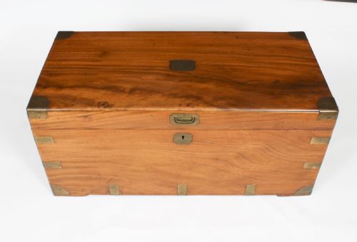 fig 2. Antique Military Campaign Camphorwood Trunk Coffer 19th C