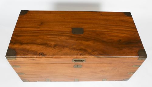 fig 3. Antique Military Campaign Camphorwood Trunk Coffer 19th C