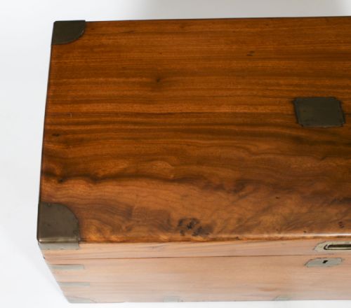 fig 5. Antique Military Campaign Camphorwood Trunk Coffer 19th C