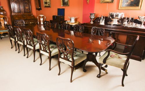 fig 2. Antique 16ft Regency Mahogany Triple Pillar Dining Table c1780 18th C