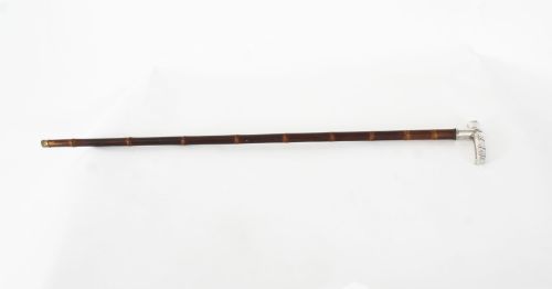 fig 1. Antique Chinese Silver Walking Stick Cane C1880 19th Century 83cm/32.6inches