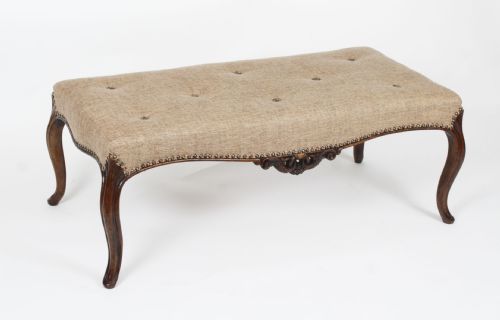 Antique French Walnut Stool 19th Century