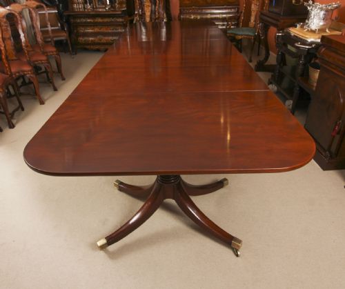 fig 1. Antique 13ft George IV Regency Triple Pillar Dining Table C1830 19th C