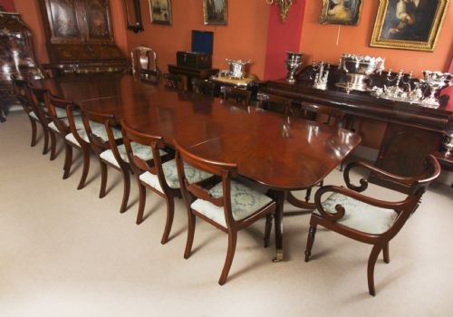 fig 2. Antique 13ft George IV Regency Triple Pillar Dining Table C1830 19th C