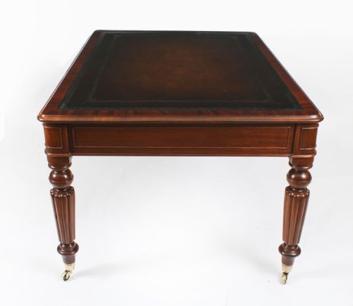 ANTIQUE 5FT WILLIAM IV 6 DRAWER PARTNERS LIBRARY WRITING TABLE DESK 19TH C - ADDITIONAL PHOTO 8