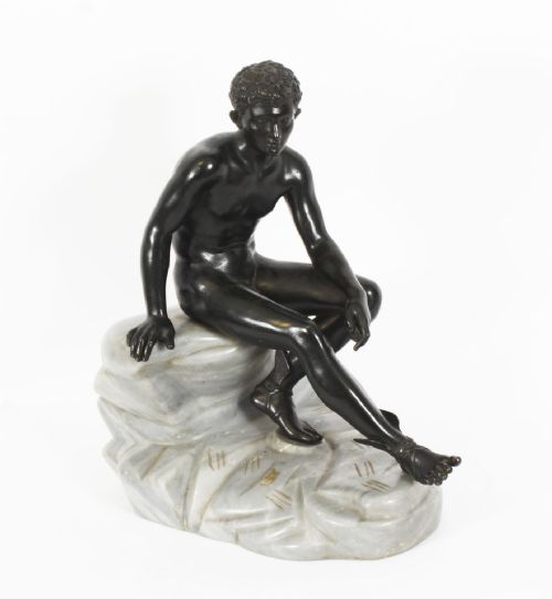 fig 1. Antique Large Italian Grand Tour Bronze Sculpture Mercury Hermes 19thC