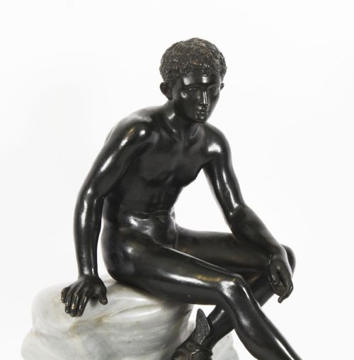 fig 2. Antique Large Italian Grand Tour Bronze Sculpture Mercury Hermes 19thC
