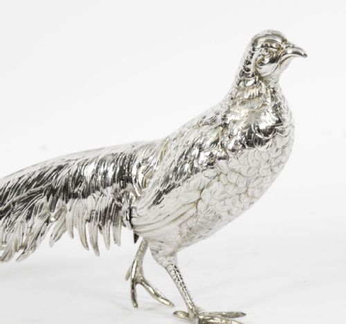 fig 1. Antique Continental 800 Silver Pheasant 19th Century