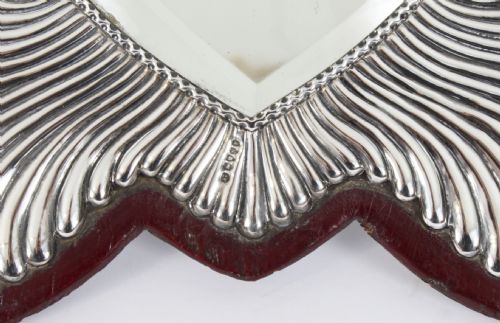fig 5. Antique Victorian sterling silver heart shaped dressing table mirror dated 1888