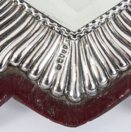 fig 6. Antique Victorian sterling silver heart shaped dressing table mirror dated 1888