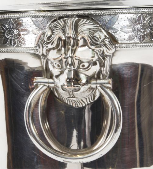 ANTIQUE GEORGE III SILVER PLATE WINE CHAMPAGNE COOLER EARLY 19TH C - ADDITIONAL PHOTO 9