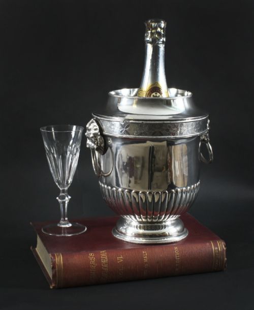 ANTIQUE GEORGE III SILVER PLATE WINE CHAMPAGNE COOLER EARLY 19TH C - ADDITIONAL PHOTO 12