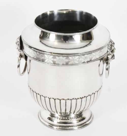 ANTIQUE GEORGE III SILVER PLATE WINE CHAMPAGNE COOLER EARLY 19TH C - ADDITIONAL PHOTO 13