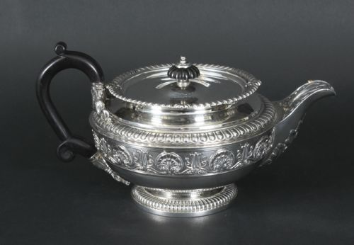 fig 2. Antique Rare Georgian Sterling Silver Teapot by Paul Storr 1812 19th Century