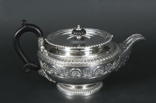 fig 5. Antique Rare Georgian Sterling Silver Teapot by Paul Storr 1812 19th Century