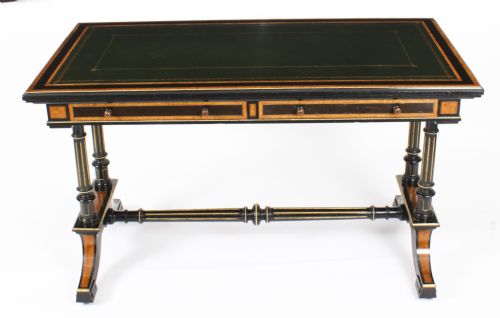 fig 1. Antique Aesthetic Period Bur Maple Edward & Roberts Writing Table 19th Century