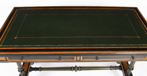 fig 2. Antique Aesthetic Period Bur Maple Edward & Roberts Writing Table 19th Century