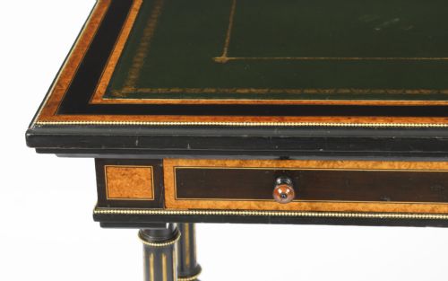 fig 6. Antique Aesthetic Period Bur Maple Edward & Roberts Writing Table 19th Century